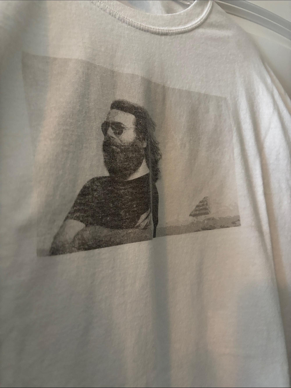 Gildan White Short Sleeve Tee with Jerry Garcia Grateful Dead